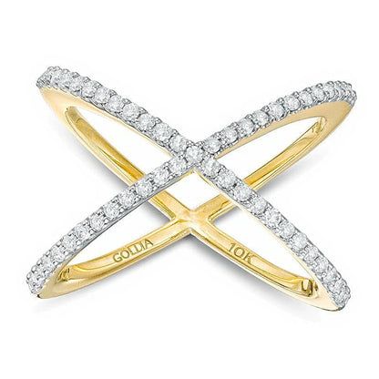 0.33 ct. Gesamtgewicht Diamant Orbit Ring in 10K Gelbgold