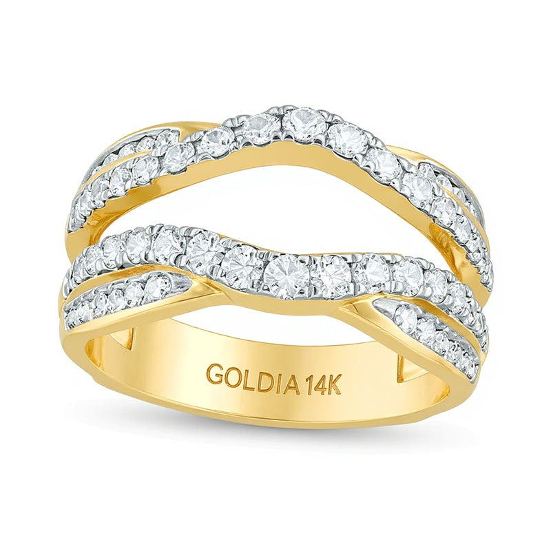 Diamant Criss-Cross Ring Solitär-Enhancer 1.0 ct. Gesamtgewicht in 14K Gelbgold