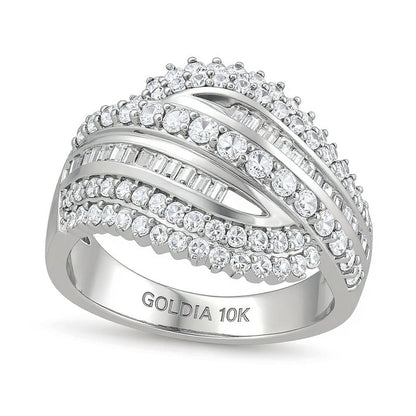 Ring mit Diamanten 1.0 ct. Gesamtgewicht in 10K Weißgold