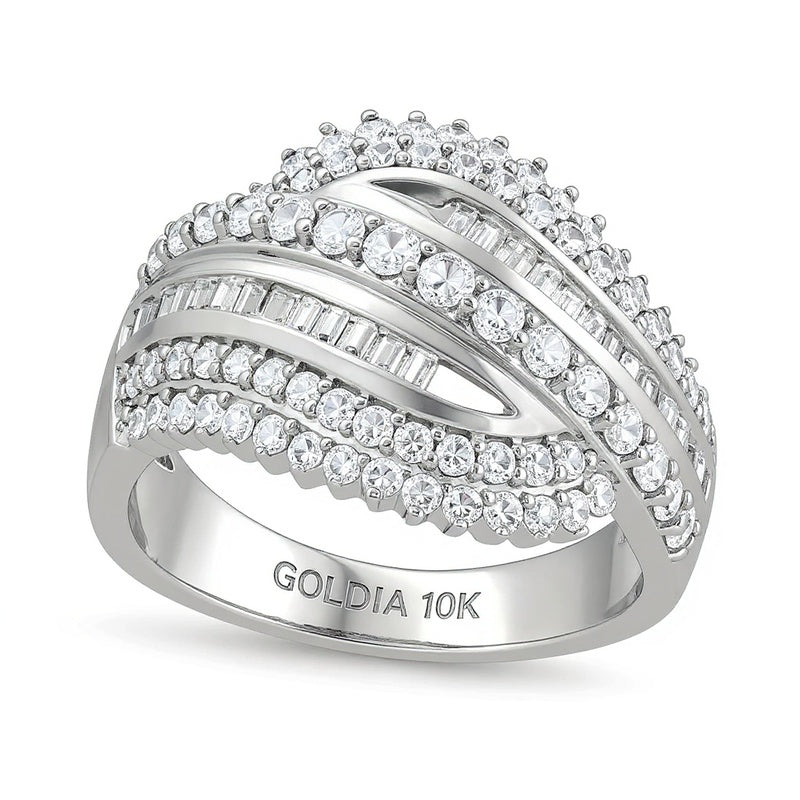 Ring mit Diamanten 1.0 ct. Gesamtgewicht in 10K Weißgold