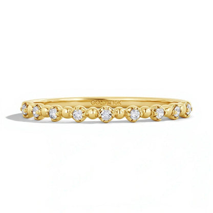 0.07 ct. Gesamtgewicht Diamant Memoire-Ring zum Stapeln in 10K Gelbgold