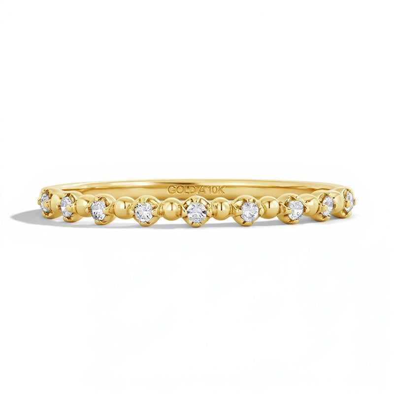 0.07 ct. Gesamtgewicht Diamant Memoire-Ring zum Stapeln in 10K Gelbgold