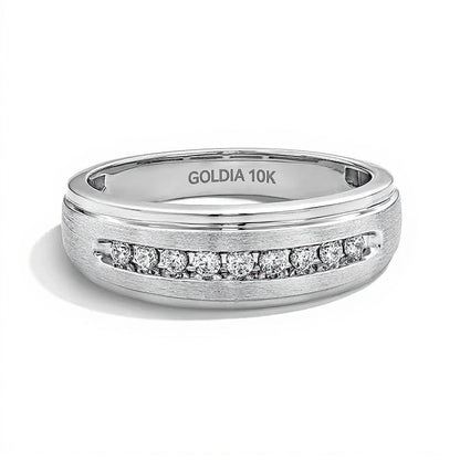 0.25 ct. Gesamtgewicht Diamant-Ring mit abgestufter Kante aus 10K Weißgold