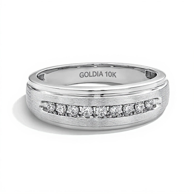 0.25 ct. Gesamtgewicht Diamant-Ring mit abgestufter Kante aus 10K Weißgold