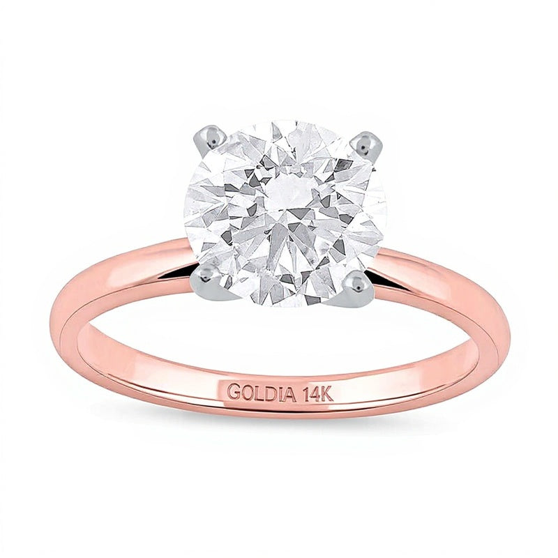 2.0 CT. Solitär-Verlobungsring mit Labordiamant in 14K Roségold (F/VS2)