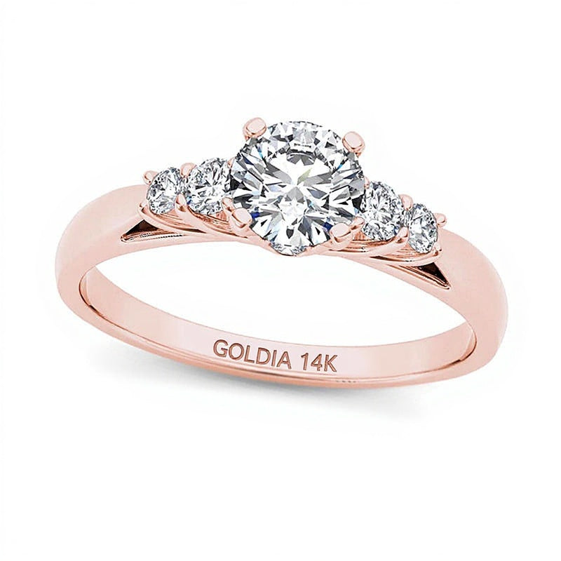 0,75 ct. Gesamtgewicht Diamant-Verlobungsring aus 14K Roségold