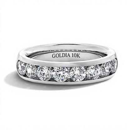 2.0 CT. TW Labordiamant Ring kanalgefasst in 10K Weißgold (F/VS2)