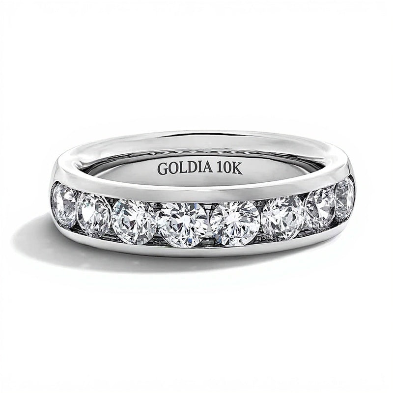 2.0 CT. TW Labordiamant Ring kanalgefasst in 10K Weißgold (F/VS2)