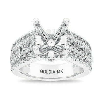 1,75 ct. Gesamtgewicht Fassung mit mehreren Labordiamanten in 14K Weißgold (F/VS2)