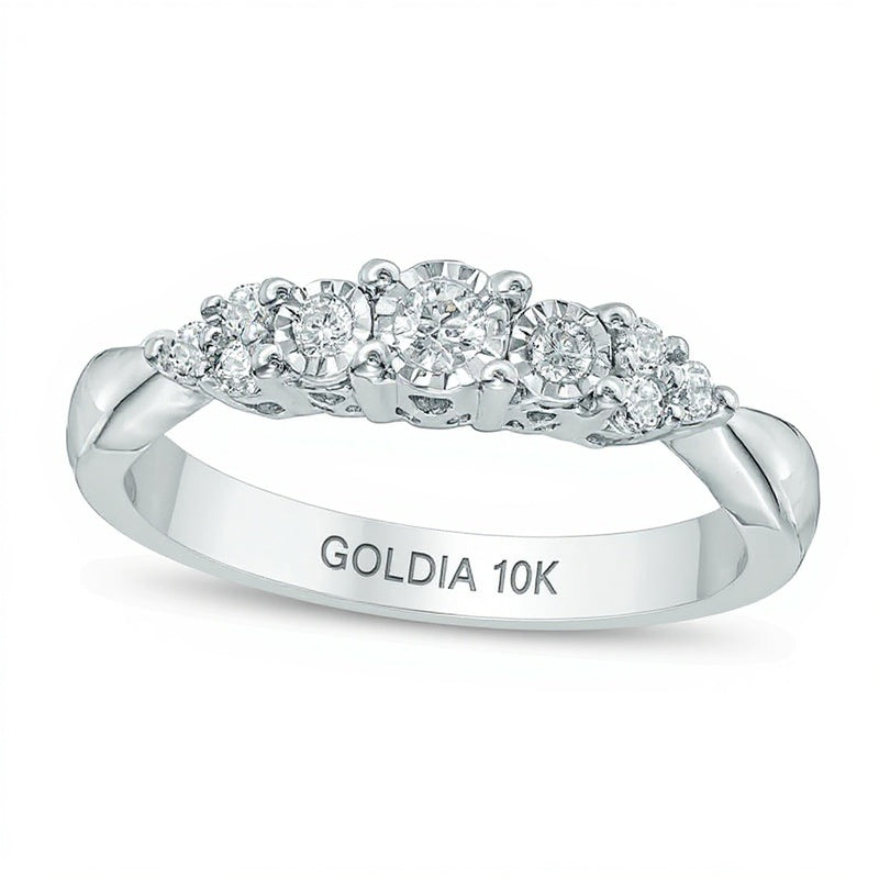 0.2 ct. Gesamtgewicht Diamant Dreistein-Ring in 10K Weißgold