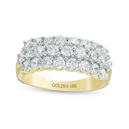Mehrreihiger Ring mit Diamanten 2.0 ct. Gesamtgewicht in 18K Gelbgold
