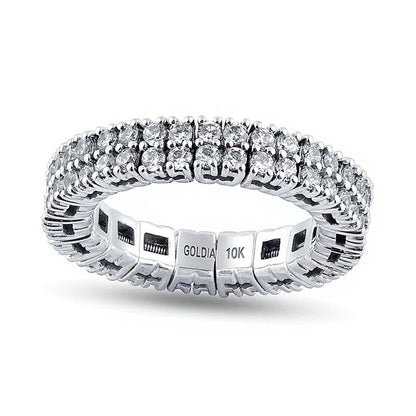 1,88 ct. Gesamtgewicht Diamant Fashion Ring zweireihig in 10K Weißgold
