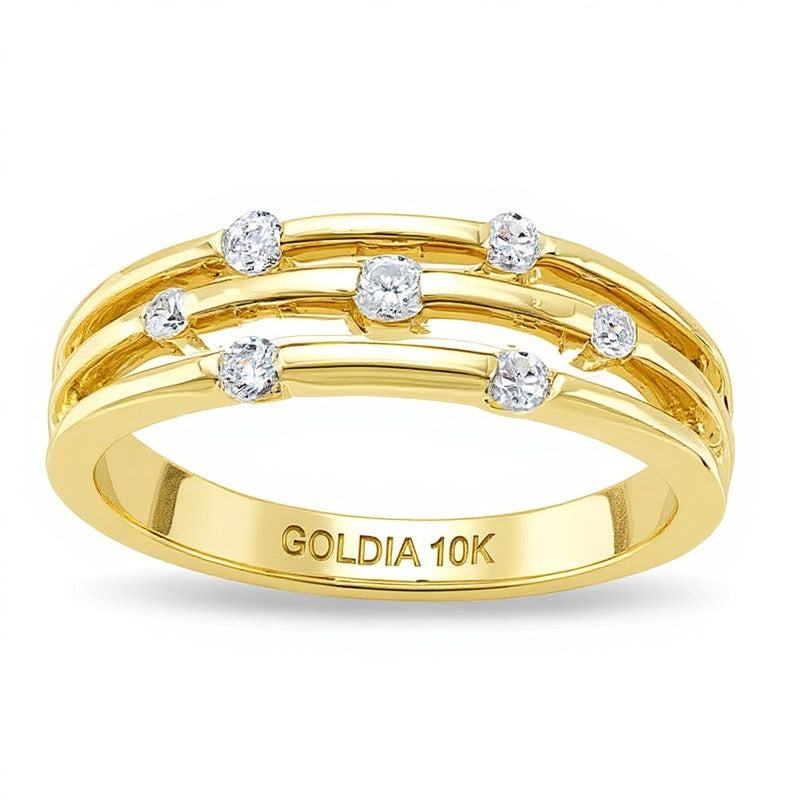 0.25 ct. Gesamtgewicht Diamant Orbit-Ring in 10K Gelbgold