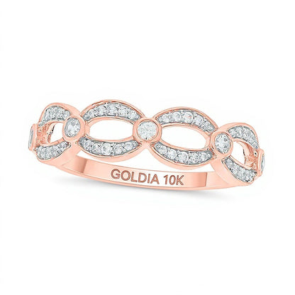 0,25 ct. Gesamtgewicht Diamant Stackable Ring mit offenen Gliedern in 10K Roségold