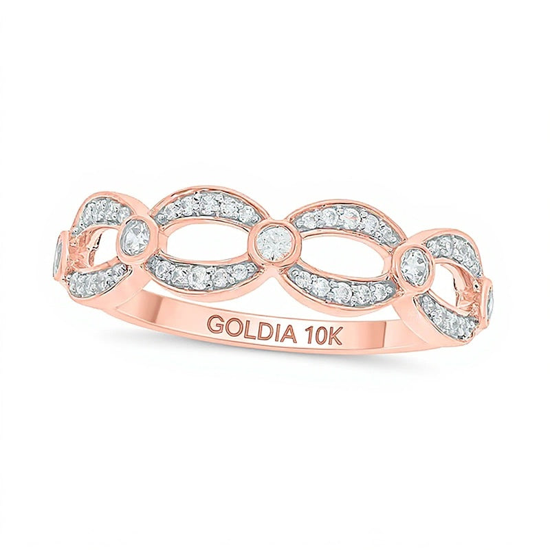 0,25 ct. Gesamtgewicht Diamant Stackable Ring mit offenen Gliedern in 10K Roségold