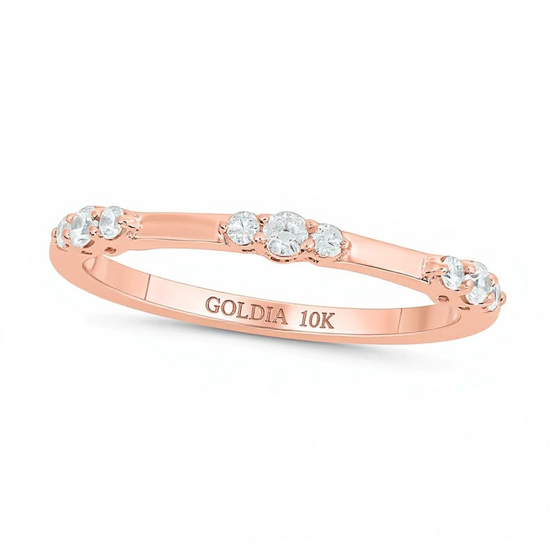 0.17 ct. Gesamtgewicht Diamant Bambus Stapel-Ring in 10K Roségold