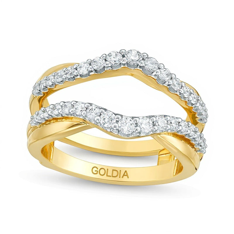 0.63 ct. Gesamtgewicht Diamant Solitär-Enhancer mit Konturdesign in 14K Gelbgold