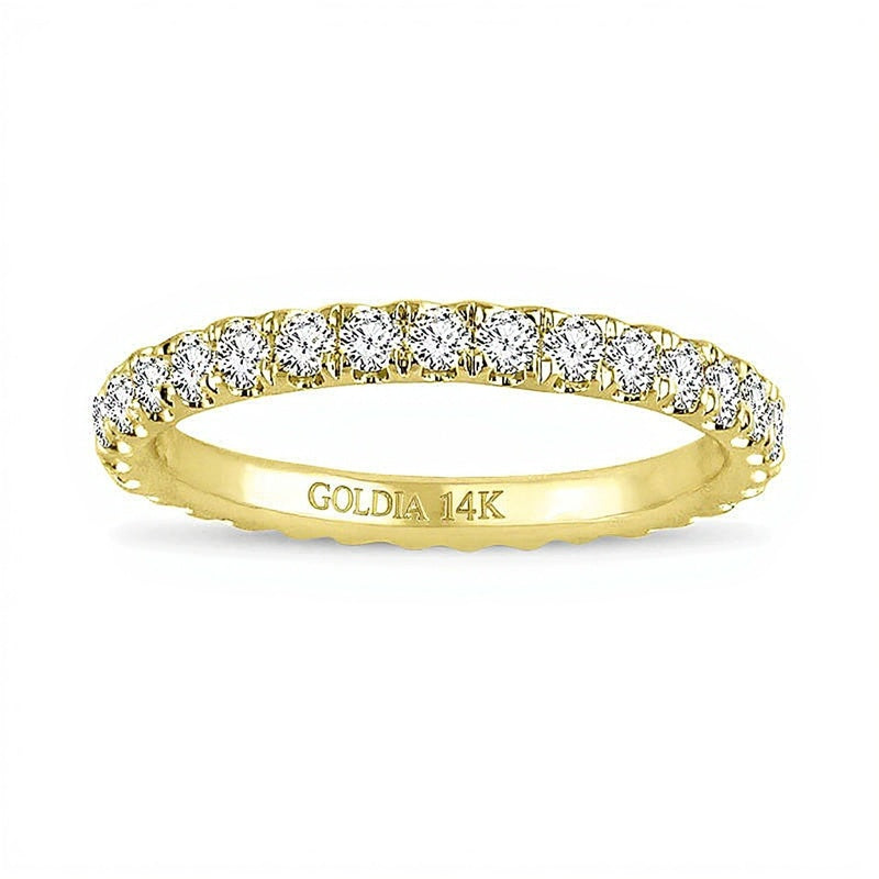 Memoire-Ring mit 1.0 ct. Gesamtgewicht Diamanten in 14K Gelbgold
