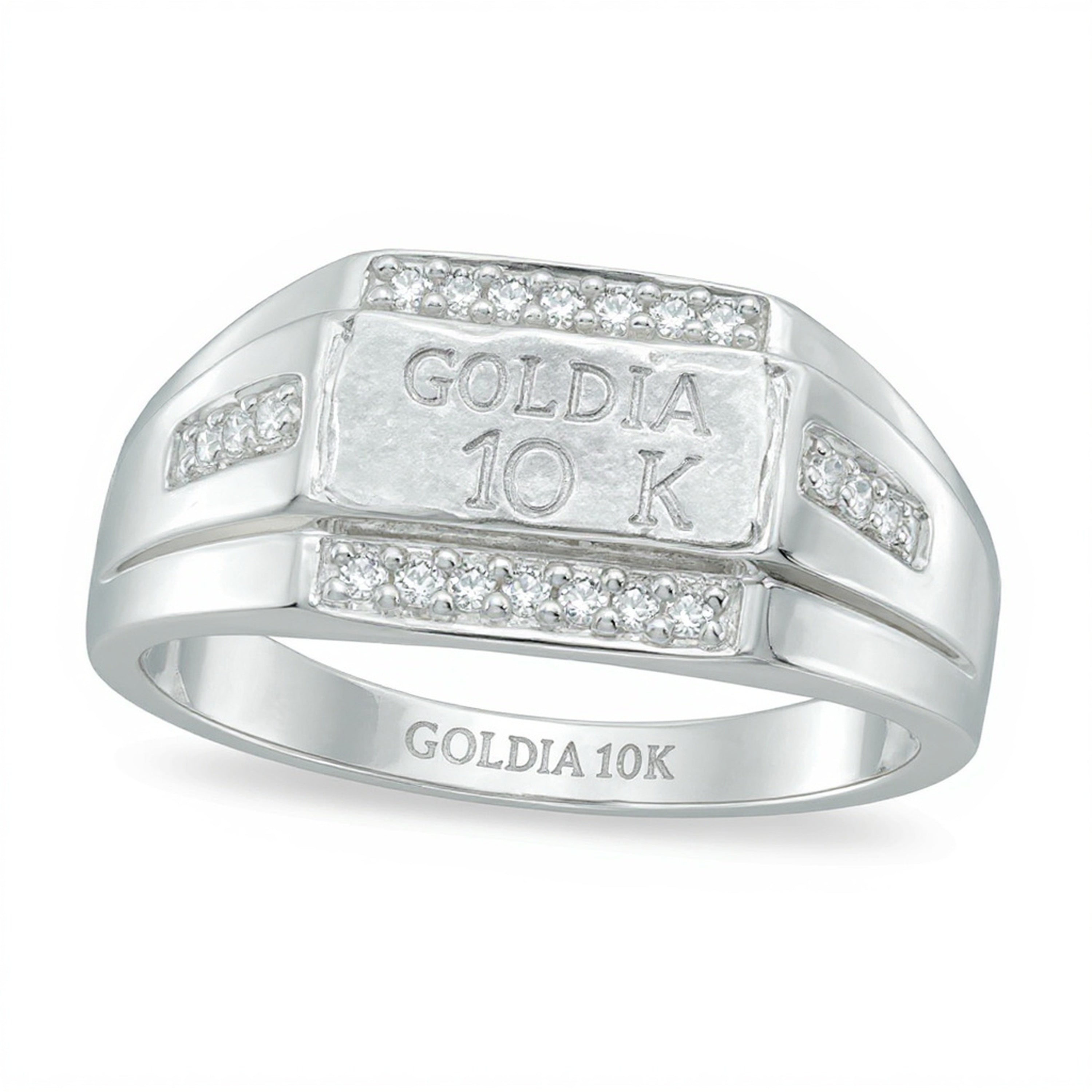 0.5 ct. Gesamtgewicht Diamant-Ring in 10K Weißgold