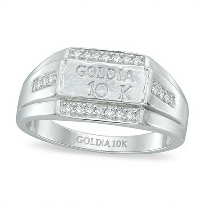 0.5 ct. Gesamtgewicht Diamant-Ring in 10K Weißgold