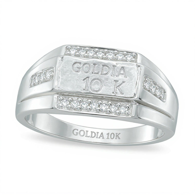 0.5 ct. Gesamtgewicht Diamant-Ring in 10K Weißgold