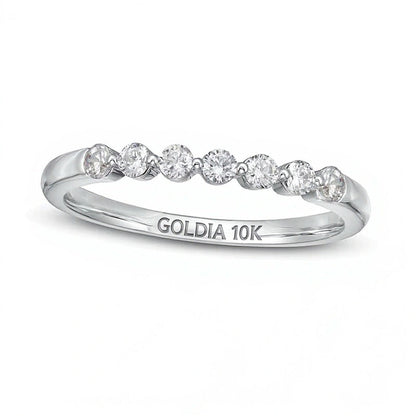 0,25 ct. Gesamtgewicht Diamant Memoire-Ring mit sieben Steinen in 10K Weißgold
