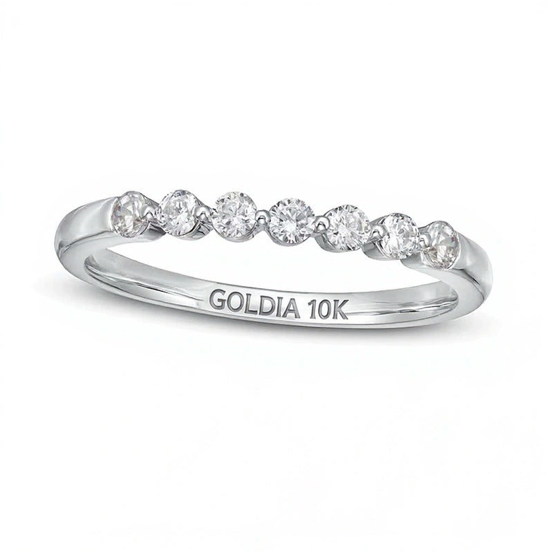 0,25 ct. Gesamtgewicht Diamant Memoire-Ring mit sieben Steinen in 10K Weißgold