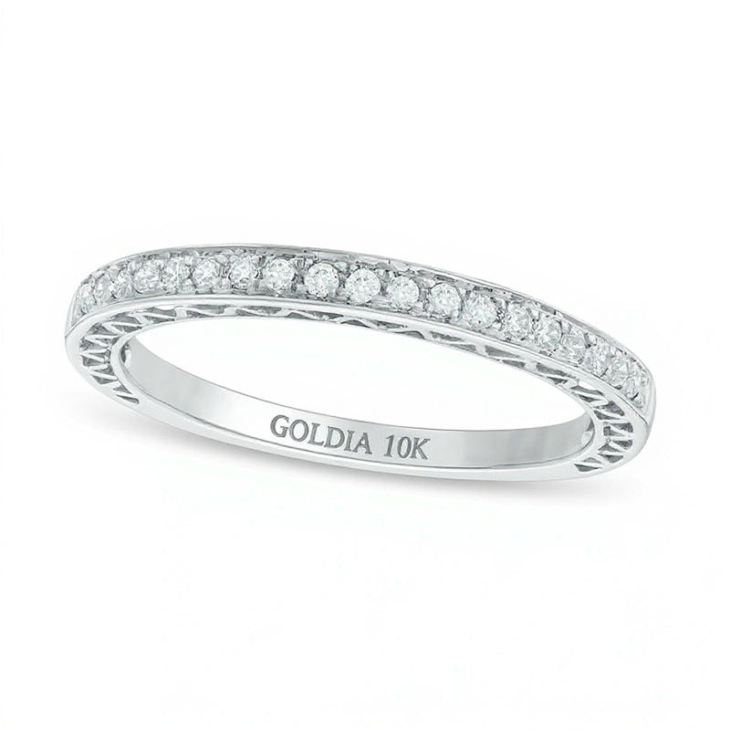 0.17 ct. Gesamtgewicht Diamant Memoire-Ring in 10K Weißgold