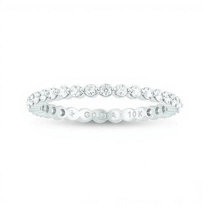 Memoire-Ring mit Diamanten 0.5 ct. Gesamtgewicht in 10K Weißgold
