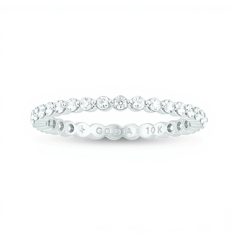 Memoire-Ring mit Diamanten 0.5 ct. Gesamtgewicht in 10K Weißgold