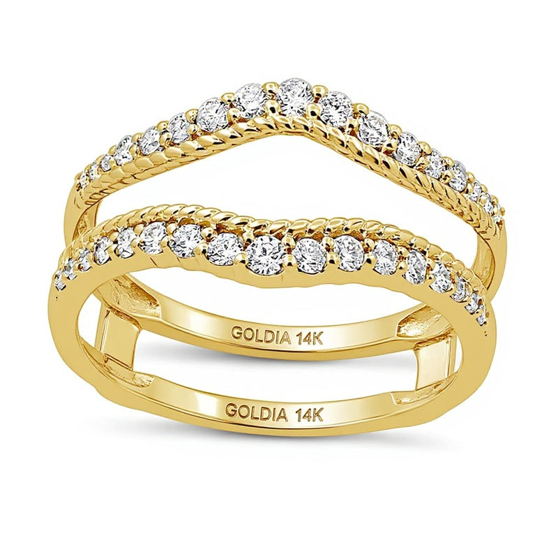 0.38 ct. Gesamtgewicht Diamant Solitär-Enhancer in 14K Gelbgold