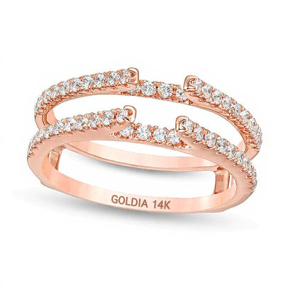 0.5 ct. Gesamtgewicht Diamant-Ring Solitär-Enhancer in 14K Roségold
