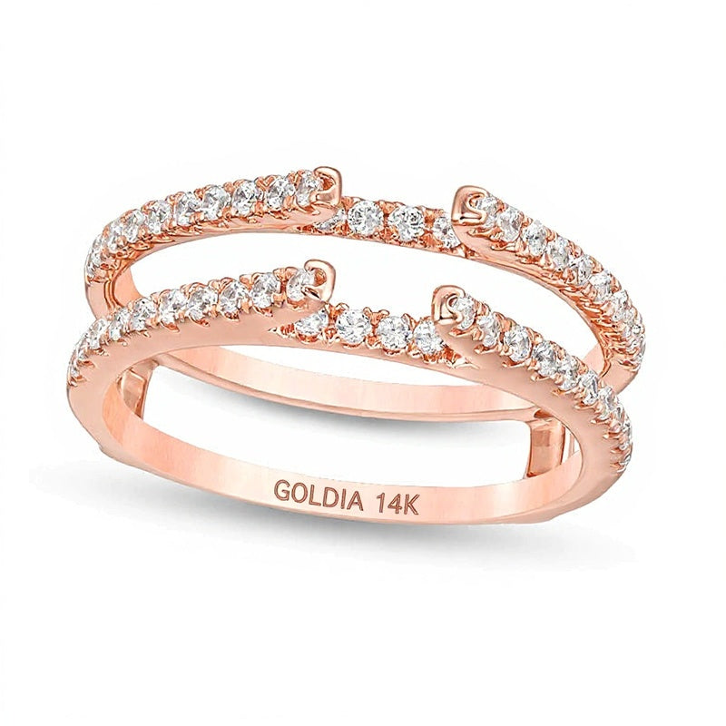 0.5 ct. Gesamtgewicht Diamant-Ring Solitär-Enhancer in 14K Roségold