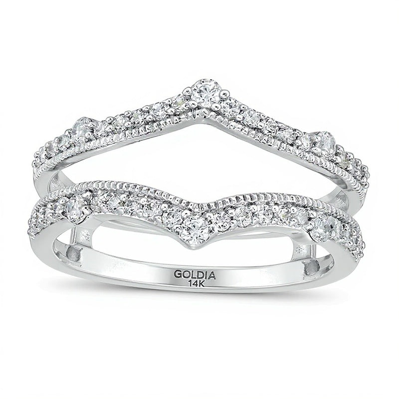 0,38 ct. Gesamtgewicht Diamant Ring im Vintage-Stil in 14K Weißgold