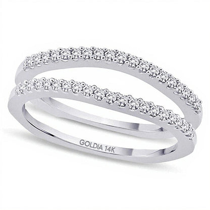 0.25 ct. Gesamtgewicht Diamant Solitär Enhancer Ring in 14K Weißgold