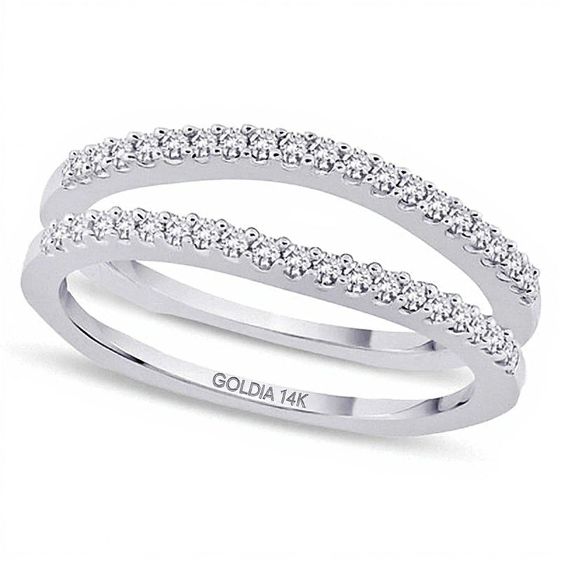 0.25 ct. Gesamtgewicht Diamant Solitär Enhancer Ring in 14K Weißgold