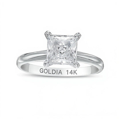 1.5 CT. Princess Labordiamant Solitär Verlobungsring in 14K Weißgold (F/VS2)