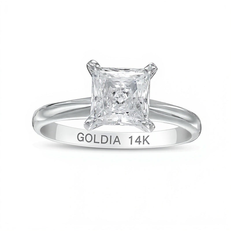 1.5 CT. Princess Labordiamant Solitär Verlobungsring in 14K Weißgold (F/VS2)