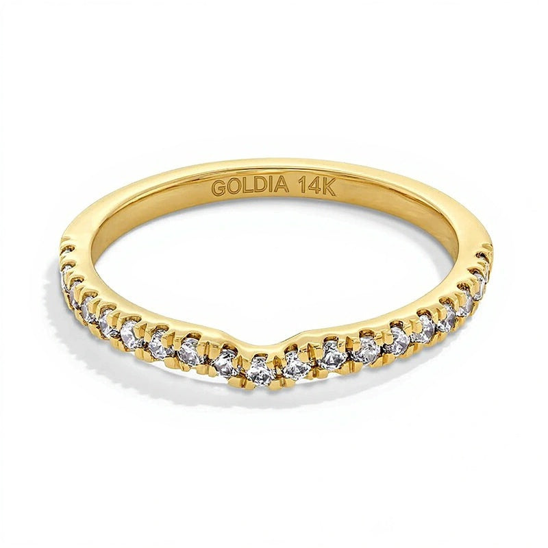 0.25 CT. Gesamtgewicht Labordiamant Contour-Ring in 14K Gelbgold (F/SI2)
