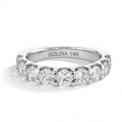 2.0 ct. Gesamtgewicht Labordiamant Memoire-Ring mit neun Steinen in 14K Weißgold (F/VS2)