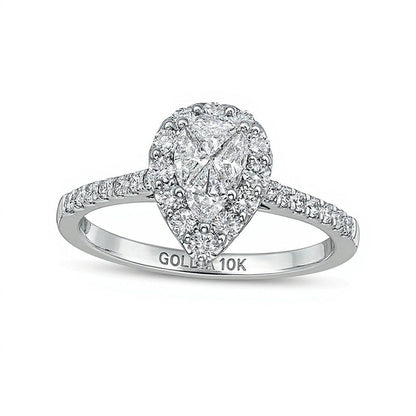 Verlobungsring mit mehreren Diamanten 0,75 ct. Gesamtgewicht in 10K Weißgold