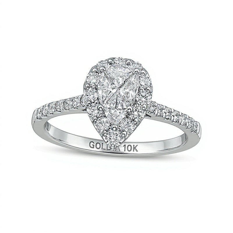 Verlobungsring mit mehreren Diamanten 0,75 ct. Gesamtgewicht in 10K Weißgold