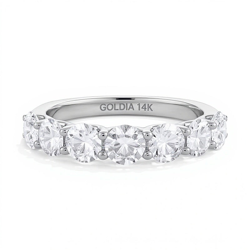 2.0 ct. Gesamtgewicht Memoire-Ring mit sieben Labordiamanten in 14K Gelbgold (I/SI2)