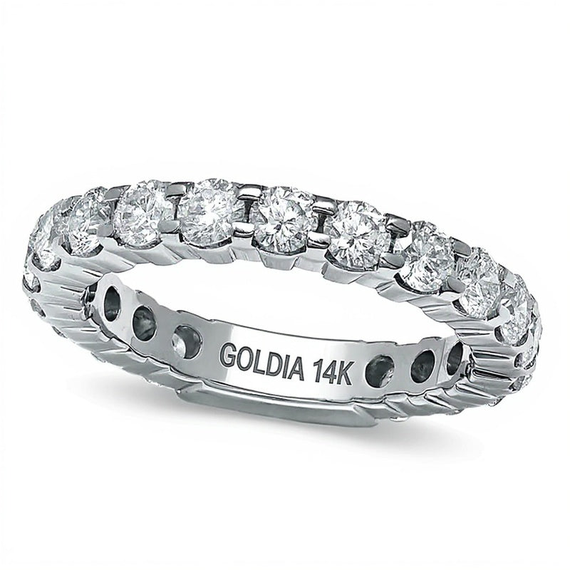 2.0 ct. Gesamtgewicht Diamant Memoire-Ring in 14K Weißgold