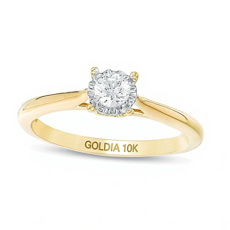 0.38 CT. Diamant-Solitär Verlobungsring in 10K Gelbgold