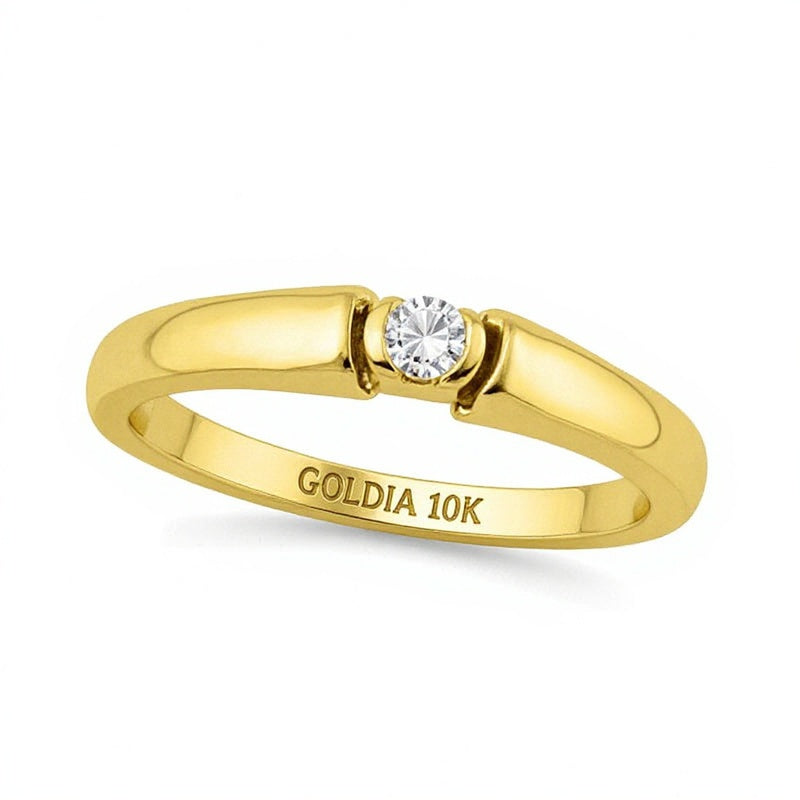 0,05 ct. Diamant Solitär Freundschaftsring in 10K Gelbgold für Damen