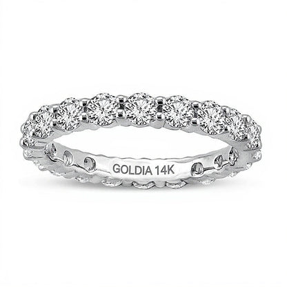 Memoire-Ring mit Diamanten 2.0 ct. Gesamtgewicht in 14K Weißgold
