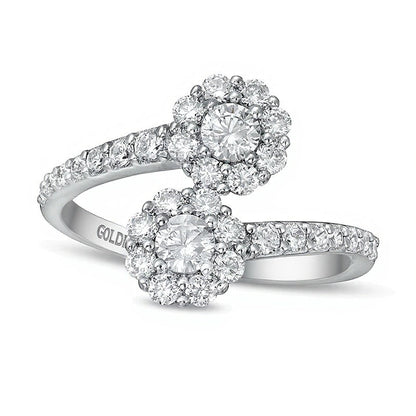 1.0 CT. TW Labordiamant Bypass Ring in 14K Weißgold (F/SI2)