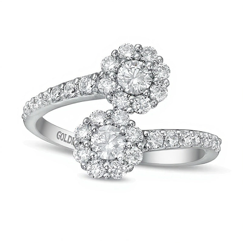 1.0 CT. TW Labordiamant Bypass Ring in 14K Weißgold (F/SI2)