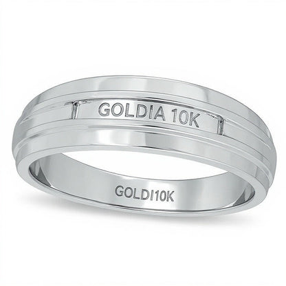 Ehering mit Baguette-Diamanten 0.17 ct. Gesamtgewicht in 10K Weißgold